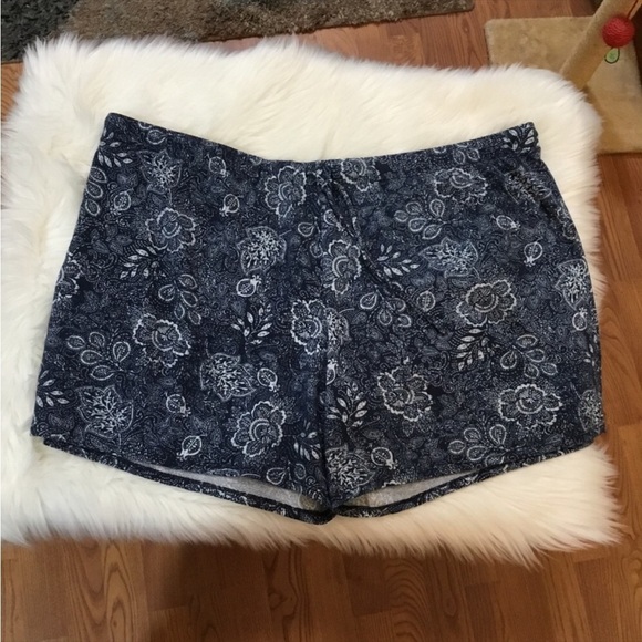 Lucky Brand 2X drawstring waist lounge shorts no pockets navy and white … - Picture 1 of 10